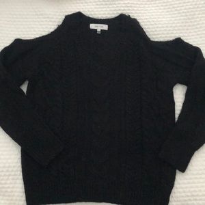 John + Jenn Cable Knit Cold Shoulder Sweater